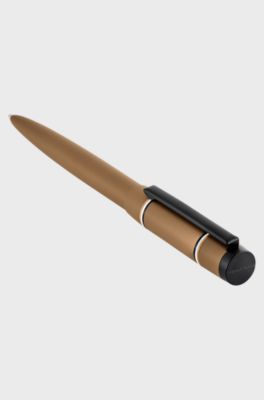 Camel-toned ballpoint pen with Double B monogram, Brown
