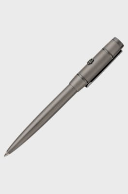 Gunmetal ballpoint pen with contrasting textures, Kaki