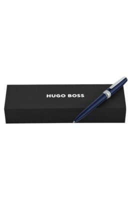 筆記具 HUGO BOSS BOSS - Brass ballpoint pen with chrome trims - Dark Blue