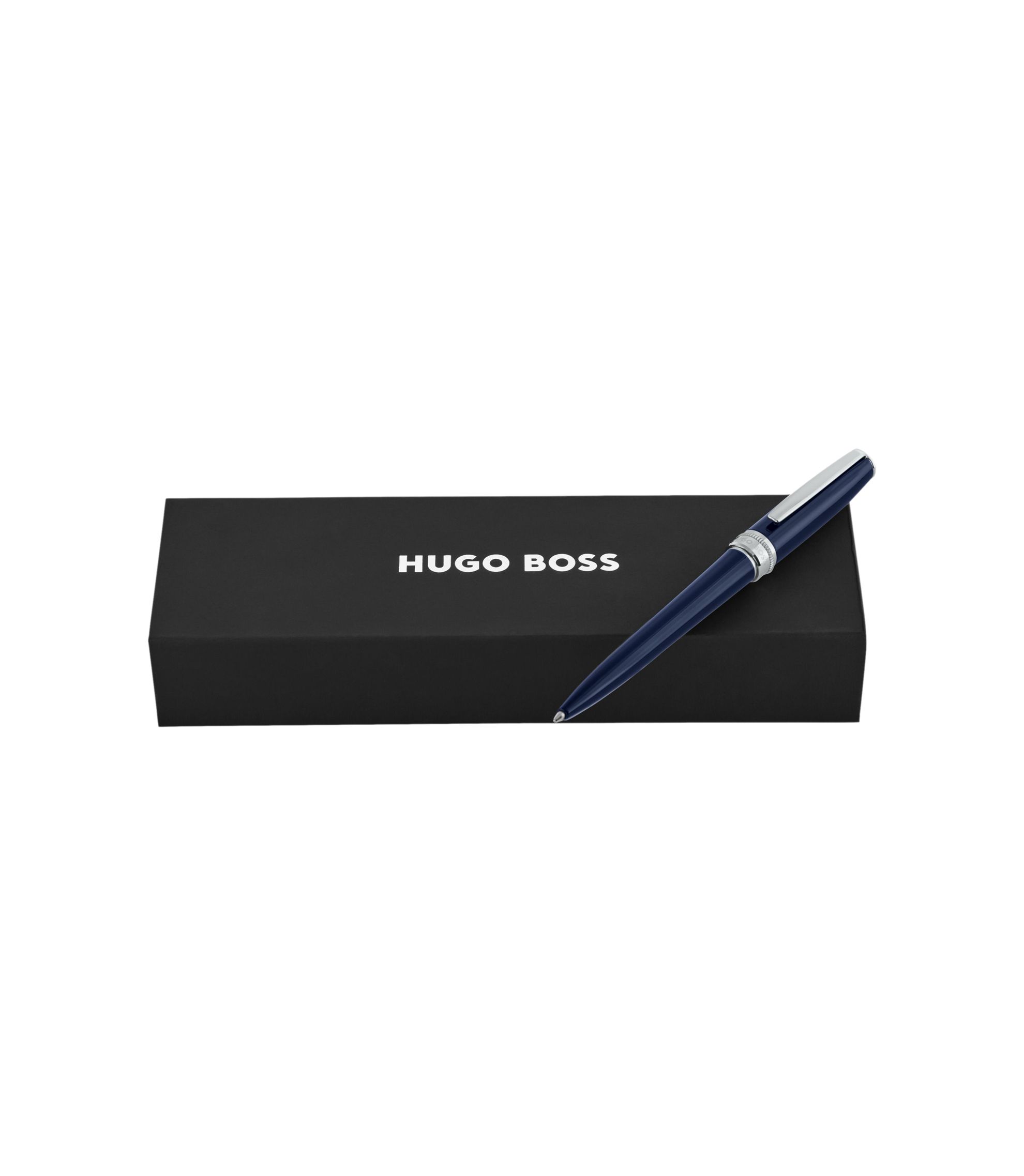 HUGO BOSS ボールペン HSV3064A BOSS - Brass ballpoint pen with chrome trims - Dark Blue