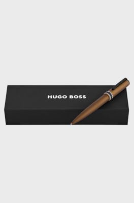 Tapered pen in brushed aluminium, Gold tone
