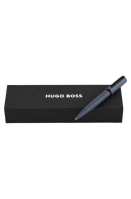 Hugo Boss グレー ボールペン 本体 BOSS - グレー アルミニウム ボールペン メッシュエフェクト