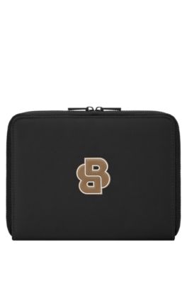Document folder with oversized Double B patch, Black
