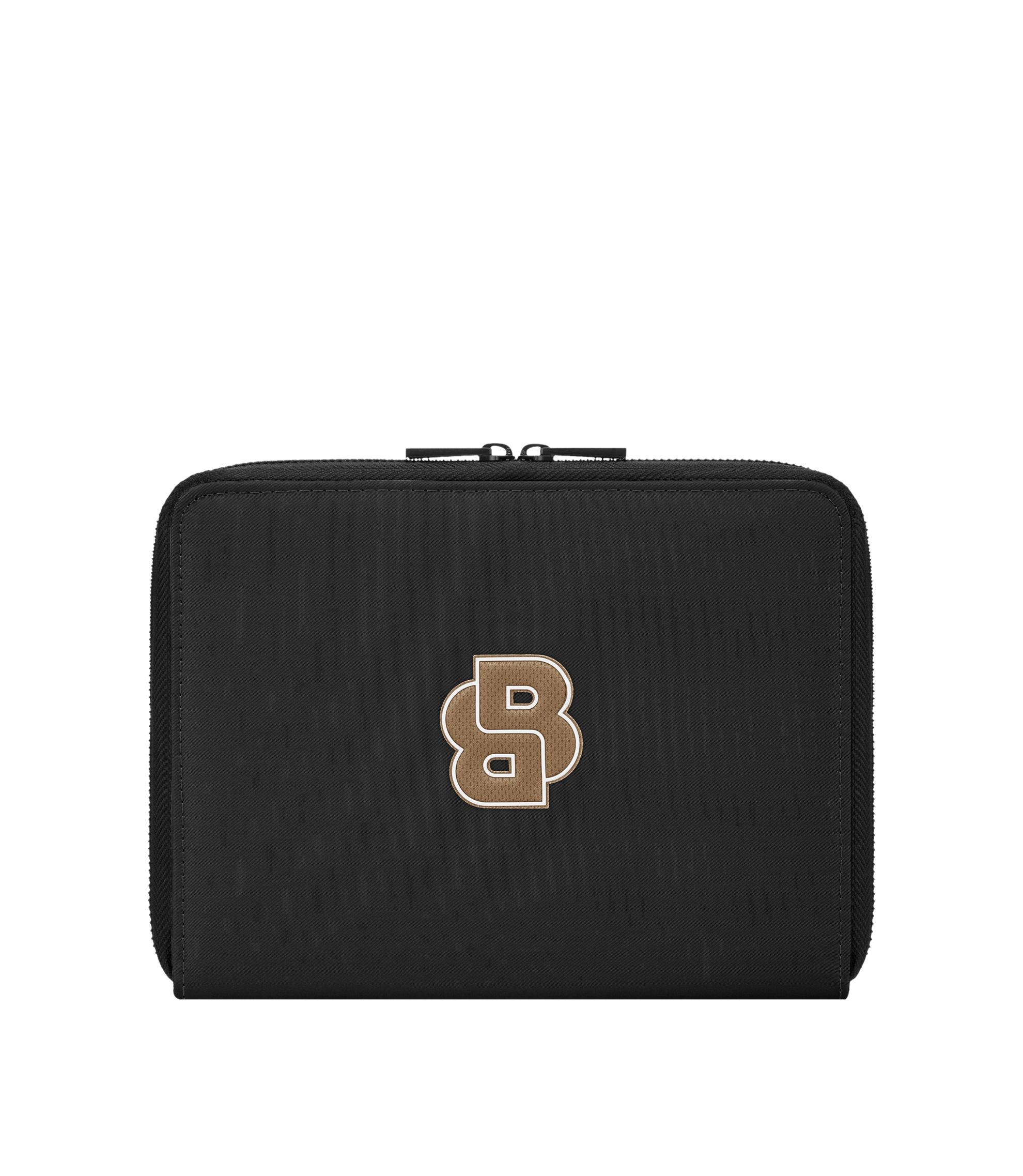 BOSS - Document folder with oversized Double B patch - Black