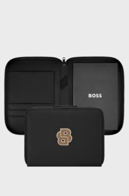 Black A5 conference folder with Double B patch, Black