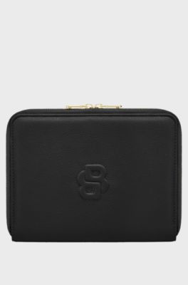 Grained black A5 conference folder with Double B monogram, Black