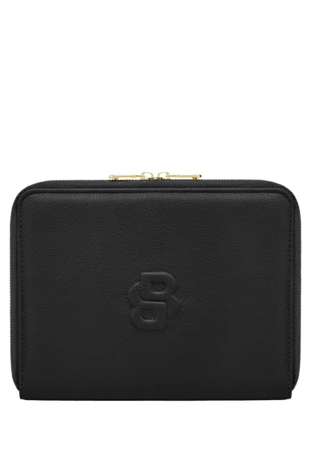 Porte-documents de conférence A5 noir grainé avec monogramme Double B