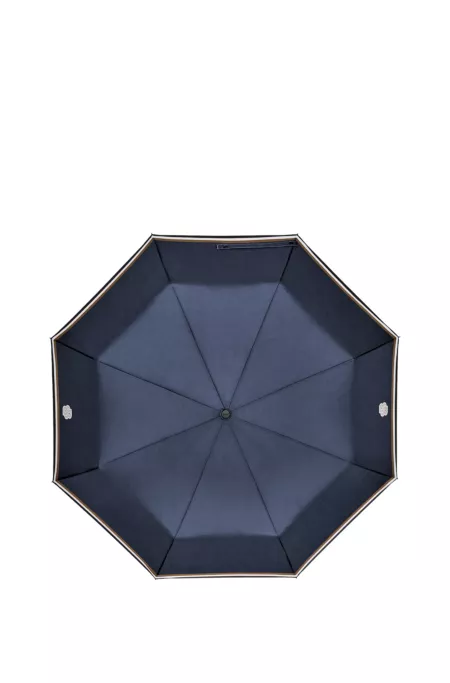Parapluie de poche bleu marine avec Double B et rayures emblématiques