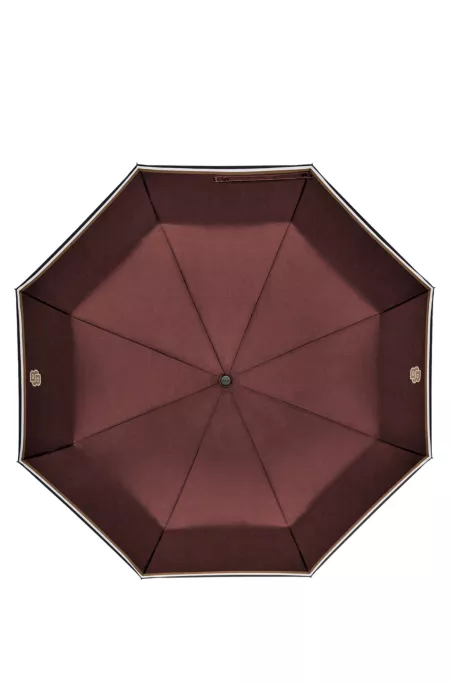 Burgundy pocket umbrella with Double B and signature stripes