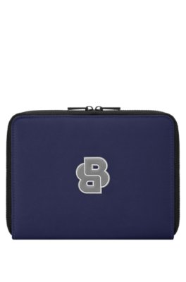 Varsity-inspired folder with oversized logo patch