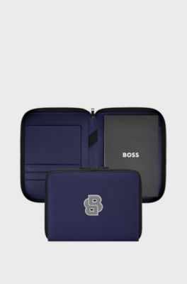 Varsity-inspired folder with oversized logo patch, Blue