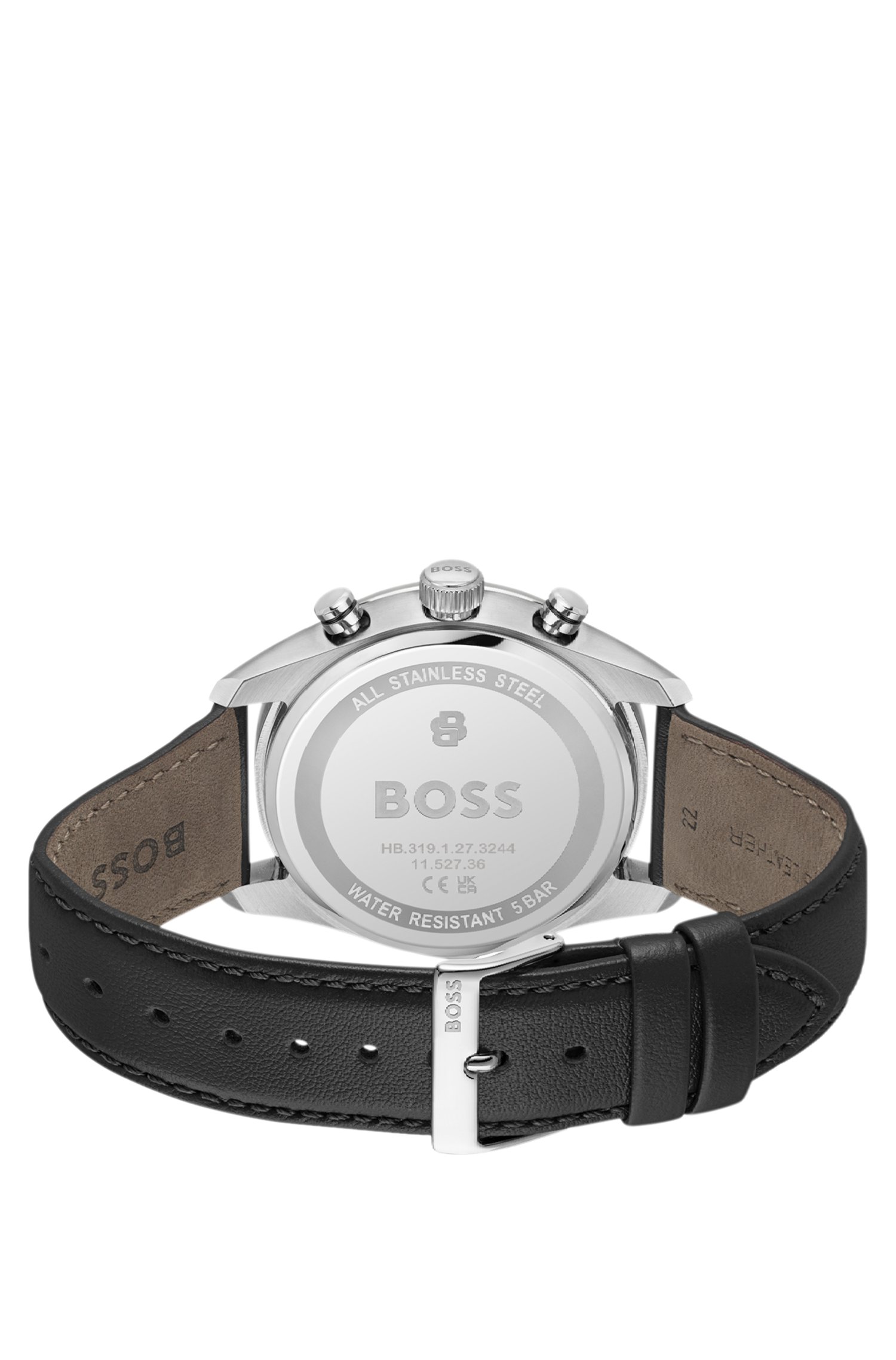 Boss Grand Prix Vitesse black-dial watch with perforated strap klockor herr – bild 2
