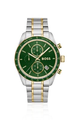BOSS Herren Silberfarben Grand Prix Vitesse Zweifarbige Uhr Mit Grünem Zifferblatt Onesi - Bild 5