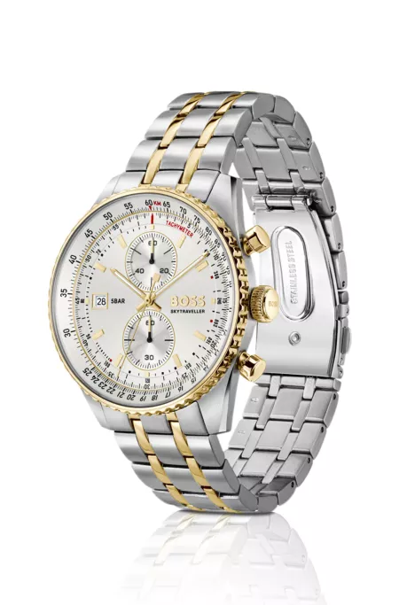 Skytraveller Pro montre bicolore avec verre saphir