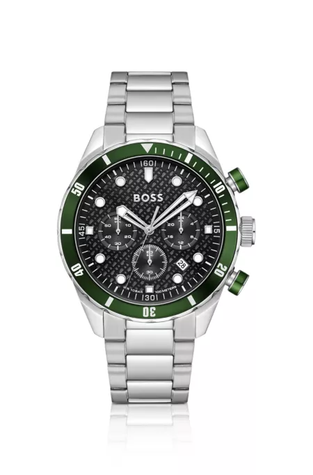 BOSS Chronomatix montre en acier inoxydable à cadran texturé à motif monogrammé