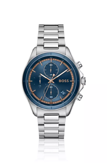 BOSSLETIC stainless-steel watch with blue dial