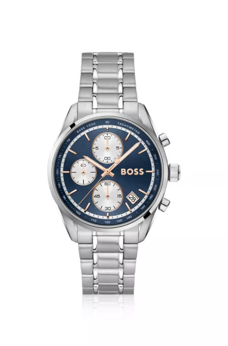 Grand Prix Montre à cadran bleu en acier inoxydable