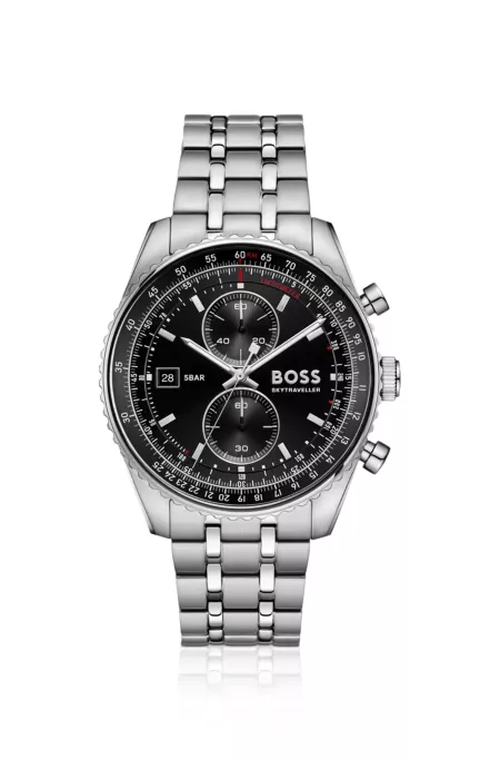 Skytraveller Pro montre à cadran noir avec verre saphir