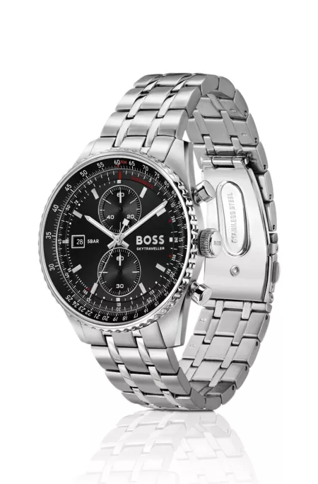 Skytraveller Pro montre à cadran noir avec verre saphir