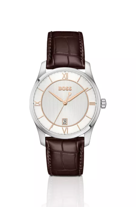 Principle Prestige watch with silver-white textured dial