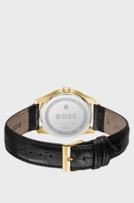 Principle Prestige watch with black textured dial, Black