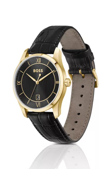 Principle Prestige watch with black textured dial