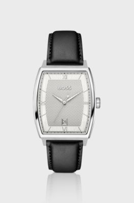 Principle Ark watch with silver-white textured dial, Black
