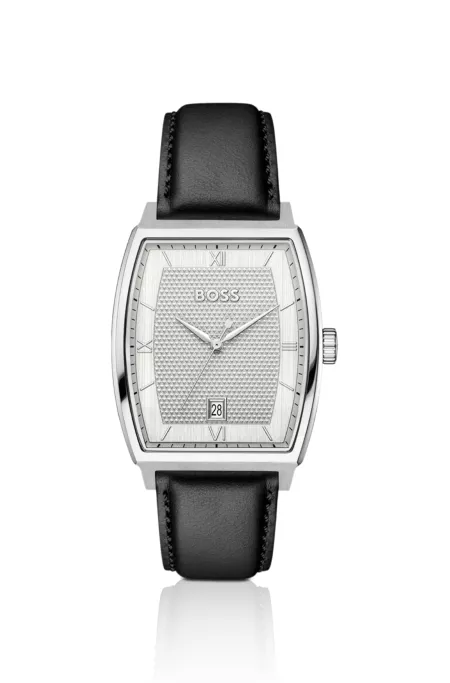 Principle Ark montre à cadran texturé blanc argenté
