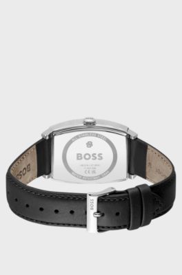 Principle Ark watch with silver-white textured dial, Black