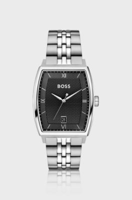 Principle Ark watch with black textured dial, Silver tone