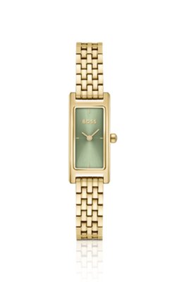 Lucy Allure green-dial watch with multi-link bracelet
