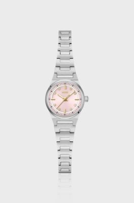 Orologio Candor Gracey con quadrante impreziosito da cristalli rosa, Color argento