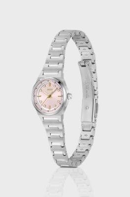 Orologio Candor Gracey con quadrante impreziosito da cristalli rosa, Color argento