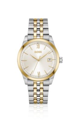 Langford two-tone watch with five-link bracelet, Silver tone