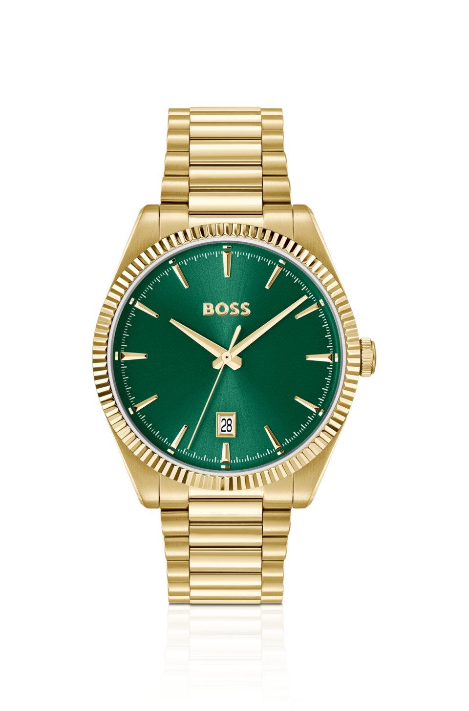 Cheswick green-dial watch with fluted bezel