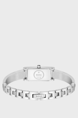 Lucy Allure stainless-steel watch with bangle, Silver tone