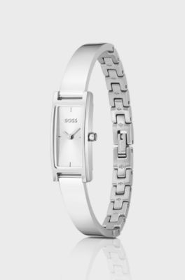 Lucy Allure stainless-steel watch with bangle, Silver tone