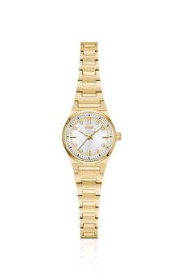 Candor Gracey gold-tone watch with crystal-accented dial, Gold tone