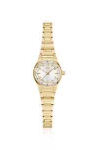 Candor Gracey goudkleurig horloge met wijzerplaat met kristallen accenten, Goudkleurig