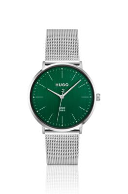 Minimalist watch with a stainless-steel case, Silver tone
