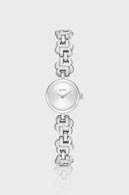 Double B Dressy Montre en acier inoxydable avec bracelet &agrave; monogramme Double B, Couleur argent&eacute;e