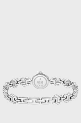 Double B Dressy Montre en acier inoxydable avec bracelet &agrave; monogramme Double B, Couleur argent&eacute;e