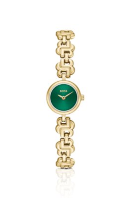 Double B Dressy green-dial watch with monogram bracelet