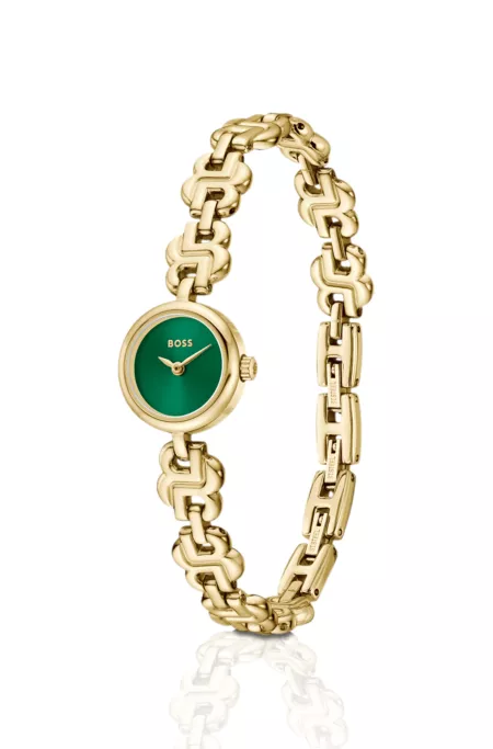 Double B Dressy green-dial watch with monogram bracelet