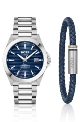BOSS - Watch and coordinating bracelet gift set - Silver tone