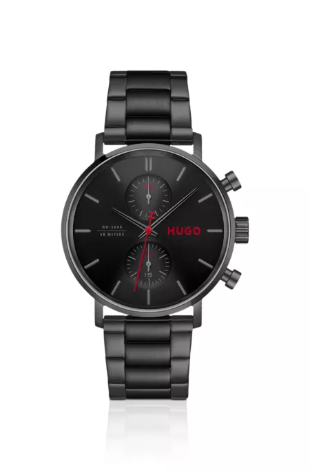 #Takeoff montre en acier plaqué noir avec cadran noir