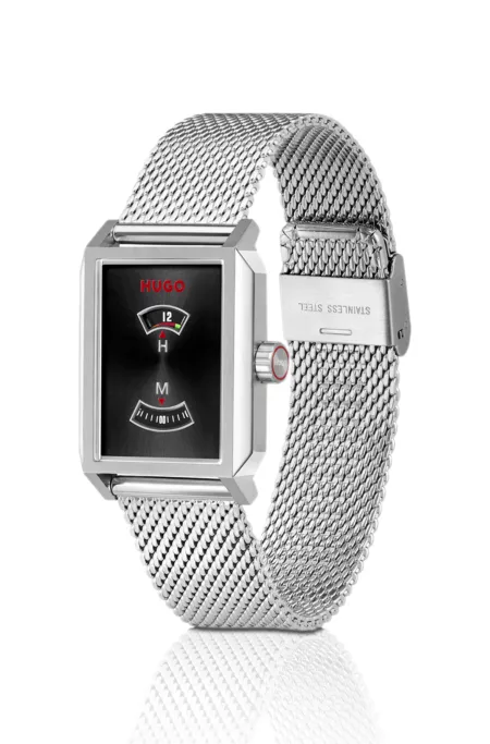 #Steeze Undercover stainless-steel watch with jump-hour dial