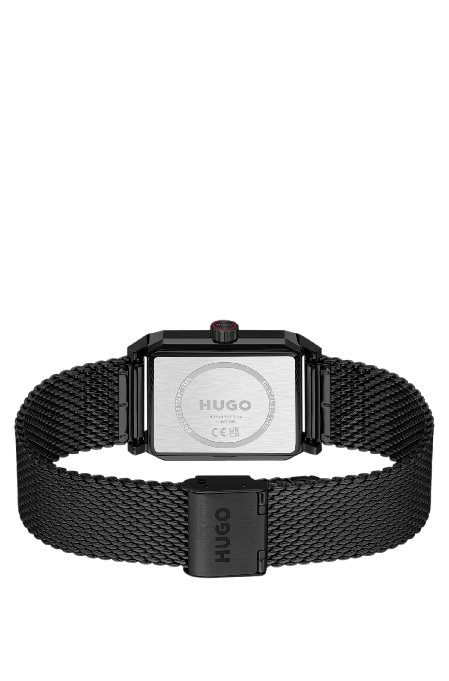Hugo #Steeze Undercover black-plated watch with jump-hour dial klockor herr – bild 2