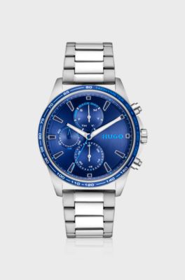 #Drift blue-dial watch in stainless steel, Silver tone