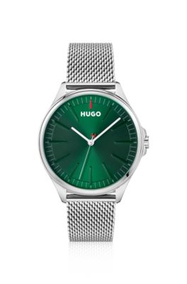#Smash mesh-bracelet watch, Silver tone
